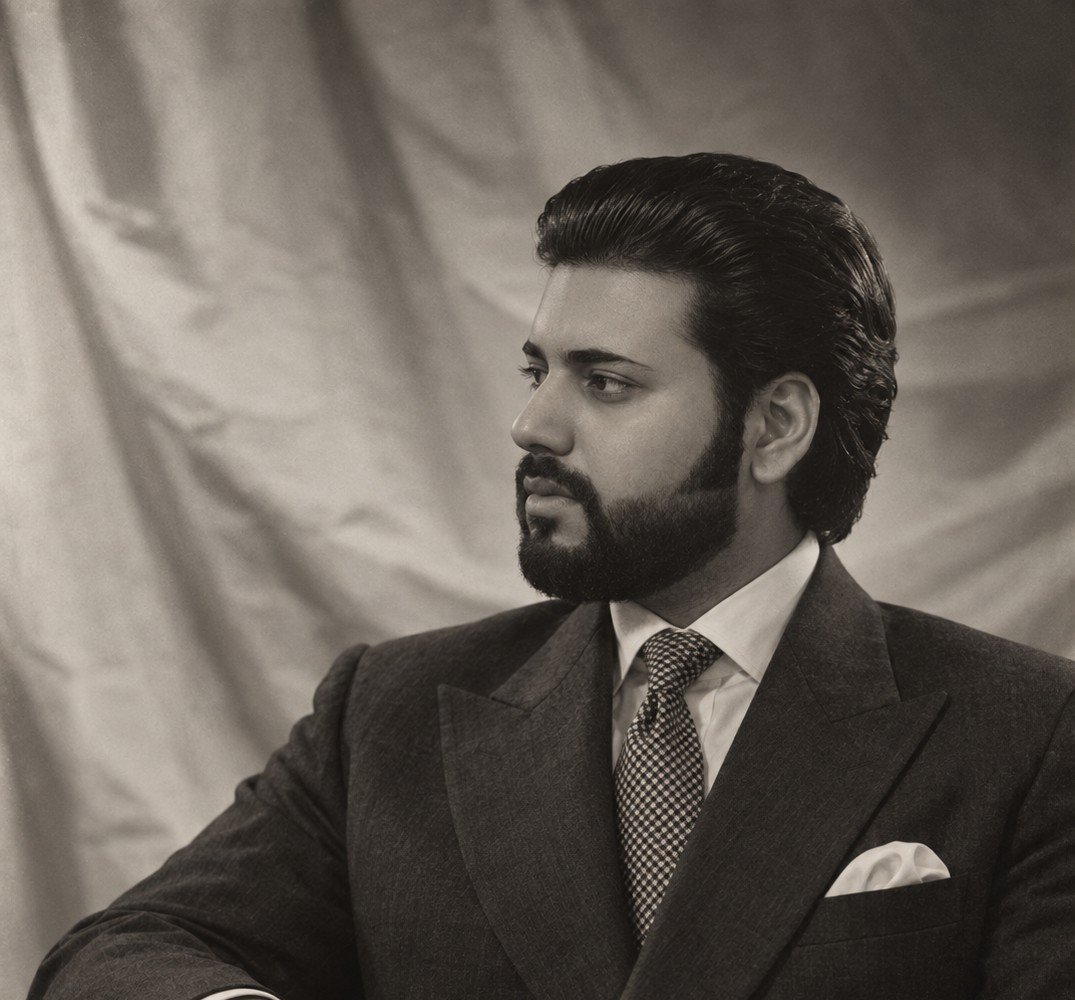 Manvedeep Singh in profile, sepia study